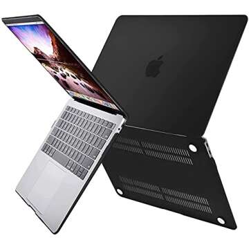 MOSISO Compatible with MacBook Air 13 inch Case 2022 2021 2020 2019 2018 Release A2337 M1 A2179 A1932 Touch ID, Plastic Hard Shell Cover&Keyboard Cover for MacBook Air 13.3 inch Case, Black