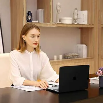 MOSISO Compatible with MacBook Air 13 inch Case 2022 2021 2020 2019 2018 Release A2337 M1 A2179 A1932 Touch ID, Plastic Hard Shell Cover&Keyboard Cover for MacBook Air 13.3 inch Case, Black