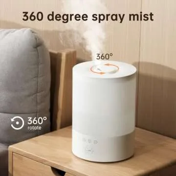 YOGIN Humidifiers for Bedroom Large room,Top fill 2.5L Ultrasonic cool mist Humidifiers for Baby Nursery and Plants,Up to 24 Hours, 24db Quiet,Night Light, Auto Shut Off, Easy Clean Humidifier