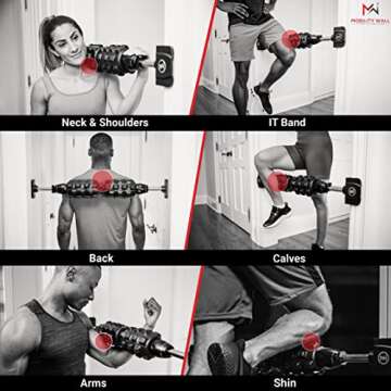 Mobility Wall Pro Series- Stand Up Door Mounted Textured Foam Roller for Deep Tissue Massage & Muscle Recovery for Exercise, Includes 4 Trigger Point Attachments