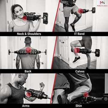 Mobility Wall Pro Series- Stand Up Door Mounted Textured Foam Roller for Deep Tissue Massage & Muscle Recovery for Exercise, Includes 4 Trigger Point Attachments