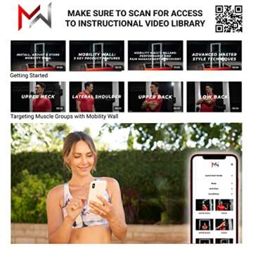 Mobility Wall Pro Series- Stand Up Door Mounted Textured Foam Roller for Deep Tissue Massage & Muscle Recovery for Exercise, Includes 4 Trigger Point Attachments