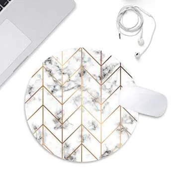 BYBART Black White Marble Stripe Mouse Pad for Stylish Workspaces