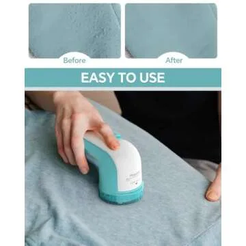 BEAUTURAL Fabric Shaver and Lint Remover, Sweater Defuzzer with 2-Speeds, 2 Replaceable Stainless Steel Blades, Battery Operated, Remove Clothes Fuzz, Lint Balls, Pills, Bobbles