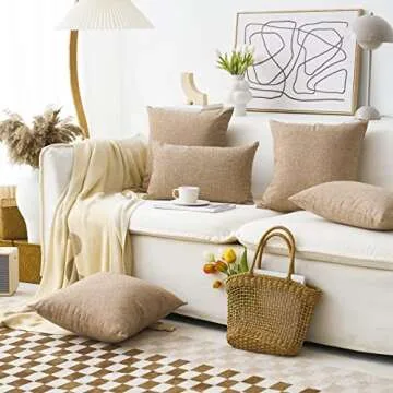 Home Brilliant Set of 2 Linen Pillow Covers - 26x26 Natural