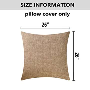 Home Brilliant Set of 2 Linen Pillow Covers - 26x26 Natural