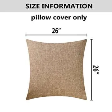 Home Brilliant Set of 2 Linen Pillow Covers - 26x26 Natural