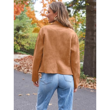 AUTOMET Women's Faux Suede Jacket for All Seasons