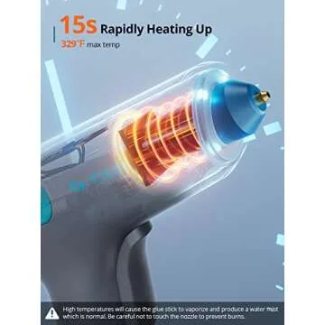 Tilswall Cordless Hot Glue Gun, Fast Heating & Auto Dispensing