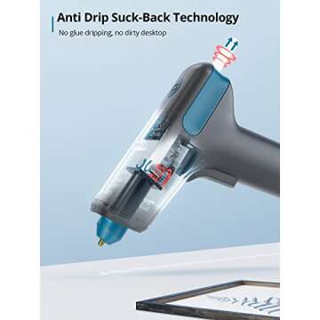 Tilswall Cordless Hot Glue Gun, Fast Heating & Auto Dispensing