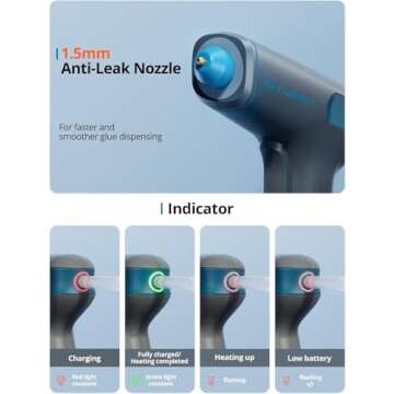 Tilswall Cordless Hot Glue Gun, Fast Heating & Auto Dispensing