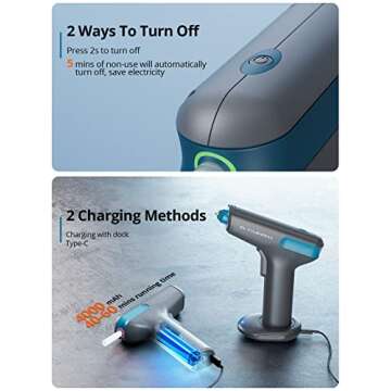 Tilswall Cordless Hot Glue Gun, Fast Heating & Auto Dispensing