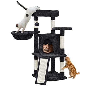 Yaheetech Cat Tree, 42in Cat Tower for Indoor Cats, Cat House with Large Perch & Scratching Posts & ...
