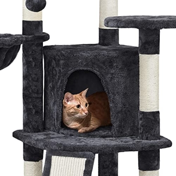 Yaheetech 42in Cat Tower with Cozy Perch and Scratching Posts