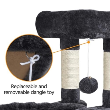 Yaheetech 42in Cat Tower with Cozy Perch and Scratching Posts