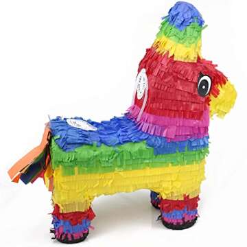 GIFTEXPRESS 16" Rainbow Donkey Piñata - Perfect for Parties and Celebrations