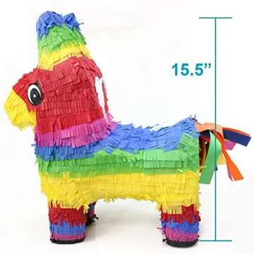 GIFTEXPRESS Rainbow Donkey Piñata - 16 inch Party Fun
