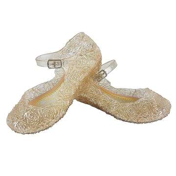 Qinyue.JF Girls Princess Jelly Sandals Girls Soft Crystal Plastic Sandals Cosplay Jelly Shoes for Kids Toddler Mary Janes