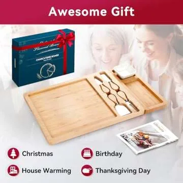 Easoger Bamboo Charcuterie Board Set - Perfect Gift for All Occasions