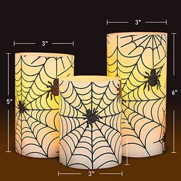 FLAVCHARM Flameless Candles Set for Halloween Elegance