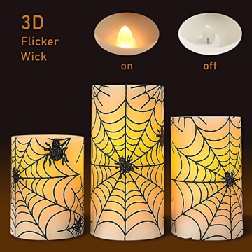 FLAVCHARM Flameless Candles Set for Halloween Elegance