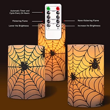 FLAVCHARM Flameless Candles Set for Halloween Elegance