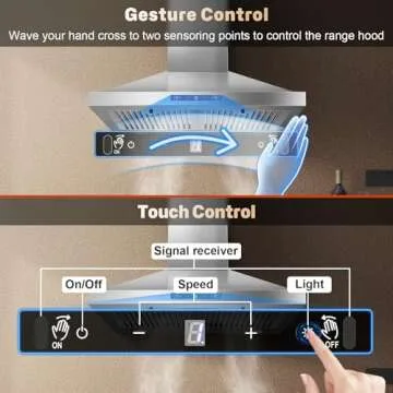 Zomagas 24 Inch Powerful Range Hood with Gesture Control