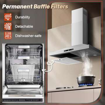 Zomagas 24 Inch Powerful Range Hood with Gesture Control