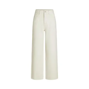 CIDER Yoney Denim Solid Straight Leg Jeans: Ivory, S