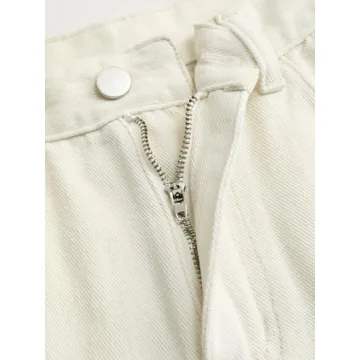 CIDER Yoney Denim Straight Leg Jeans in Ivory