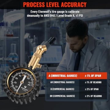 ETENWOLF 0-75 PSI Tire Pressure Gauge with Glow Dial