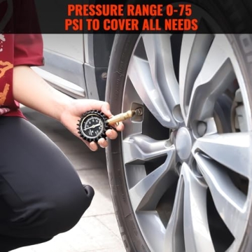 ETENWOLF 0-75 PSI Tire Pressure Gauge with Glow Dial