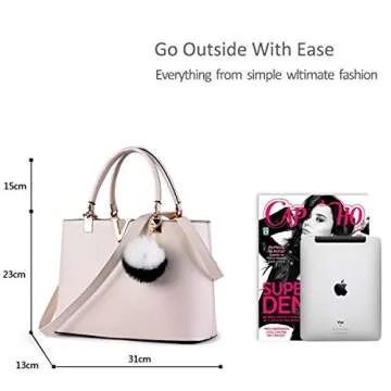 NICOLE&DORIS new trend minimalist fashion handbag for women casual shoulder cross-body bag(Creamy-white)