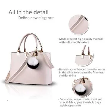 NICOLE&DORIS new trend minimalist fashion handbag for women casual shoulder cross-body bag(Creamy-white)