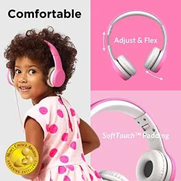 LilGadgets Connect+ Girls Headphones for School Wired with Microphone, Volume Limiting for Safe List...