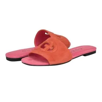 GUESS Women's Tashia Flat Sandal, Orange 800, 8.5