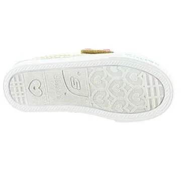 Skechers Kids Girls Twinkle Toes Shuffle Lite-Mini Mermaid Sneaker, Gold, 7 Toddler