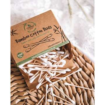 1000 Bamboo Cotton Swabs by FutureUses® - 5 x 200 Wooden Buds - Eco Friendly Packaging - Biodegrada...