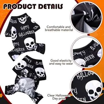 Adorable 4 Pack Halloween Dog Pajamas for Festive Fun