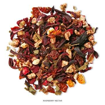 Tea Forte Raspberry Nectar Loose Bulk Tea, 1 Pound Pouch, Organic Herbal Tea Tea Makes 160-170 Cups