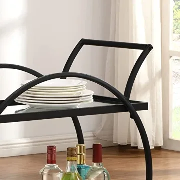 Stylish FirsTime Black Odessa Bar Cart for Modern Homes