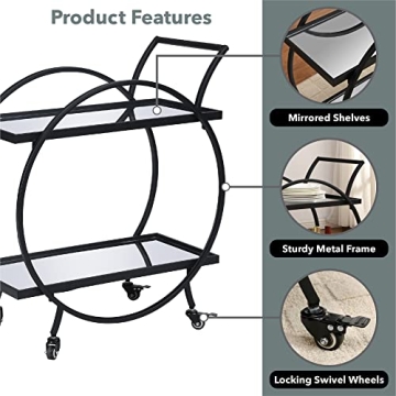 Stylish FirsTime Black Odessa Bar Cart for Modern Homes