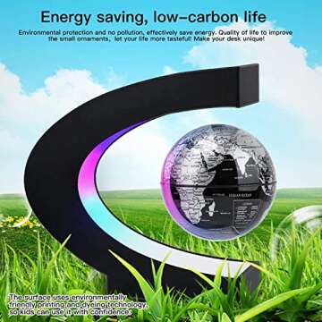 RTOSY Magnetic Levitation Floating Globe with LED Light, Desk Gadget Decor, Fixture Floating Globes & Shade, Cool Gifts for Men/Father/Husband/Boyfriend/Kids/Boss, Gifts for Desk, Valentine's Day Gift