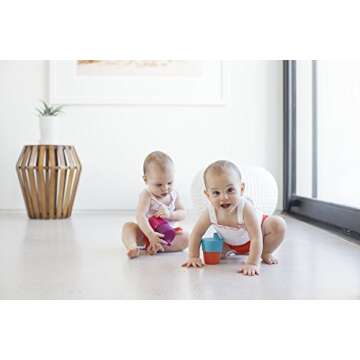 Boon Snug Sippy Lids and Cup, Pink/Purple/Blue (Pack of 4)