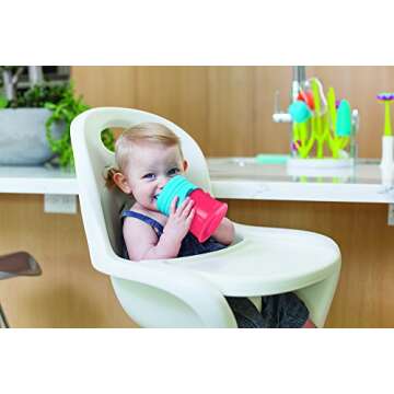 Boon Snug Sippy Lids and Cup, Pink/Purple/Blue (Pack of 4)