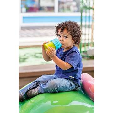 Boon Snug Sippy Lids and Cup, Pink/Purple/Blue (Pack of 4)