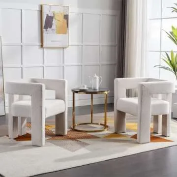 Lin-Utrend Stylish Boucle Dining Chairs Set of 2