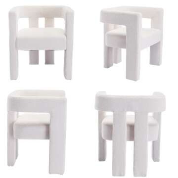 Lin-Utrend Stylish Boucle Dining Chairs Set of 2