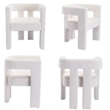 Lin-Utrend Stylish Boucle Dining Chairs Set of 2