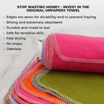 Marley's Monsters UNpaper Towels - 24 Count roll, Reusable Paper Towels, Paperless, Cotton, Tree Free (Indigo Shibori)